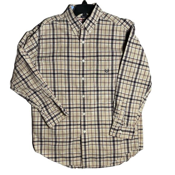 Chaps Ralph Lauren Indigo Plaid Collection Men’s Size Medium‎ Button Front Shirt - Picture 1 of 4